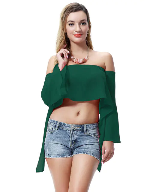 Women’s Off-Shoulder Summer Crop Top