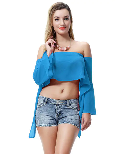 Women’s Off-Shoulder Summer Crop Top