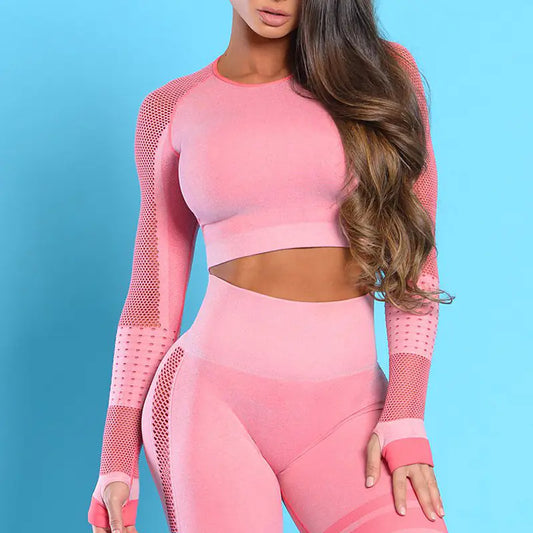 Mesh Crop Top T-Shirt for Yoga and Fitness Wear