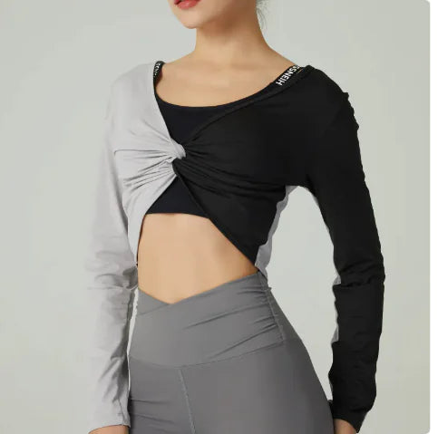 Contrasting Color Tight Yoga Wear Women Outdoor