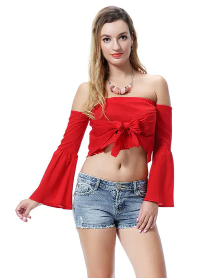 Women’s Off-Shoulder Summer Crop Top