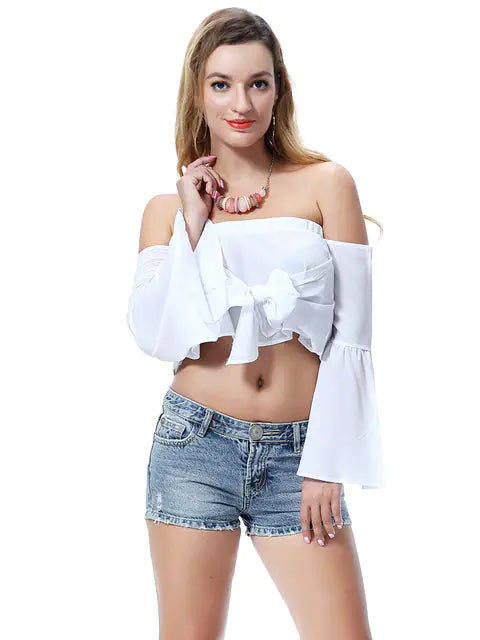 Women’s Off-Shoulder Summer Crop Top