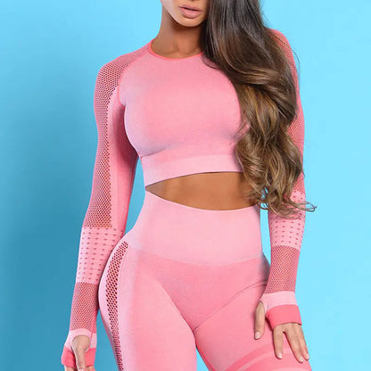 Mesh Crop Top T-Shirt for Yoga and Fitness Wear