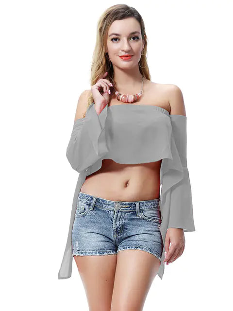 Women’s Off-Shoulder Summer Crop Top