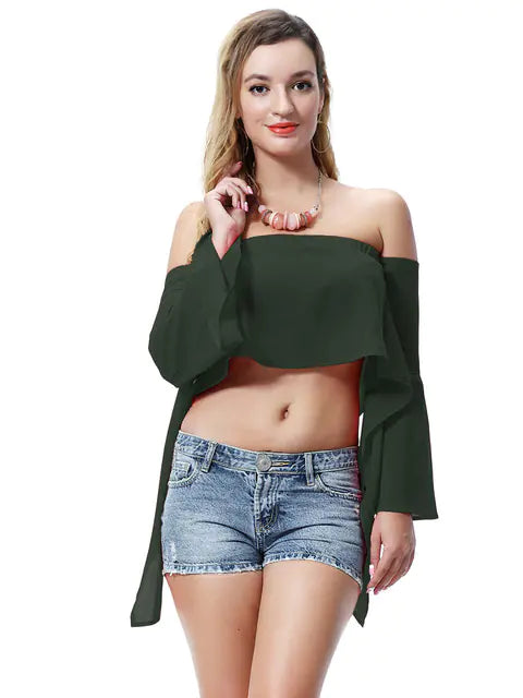 Women’s Off-Shoulder Summer Crop Top