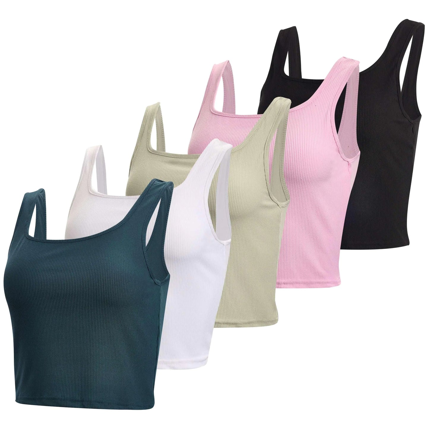 Ribbed Seamless Square Neck Crop Tank