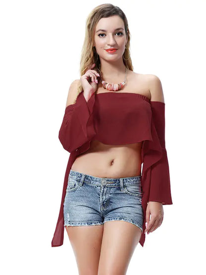 Women’s Off-Shoulder Summer Crop Top