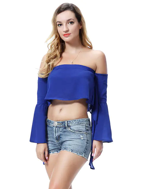 Women’s Off-Shoulder Summer Crop Top