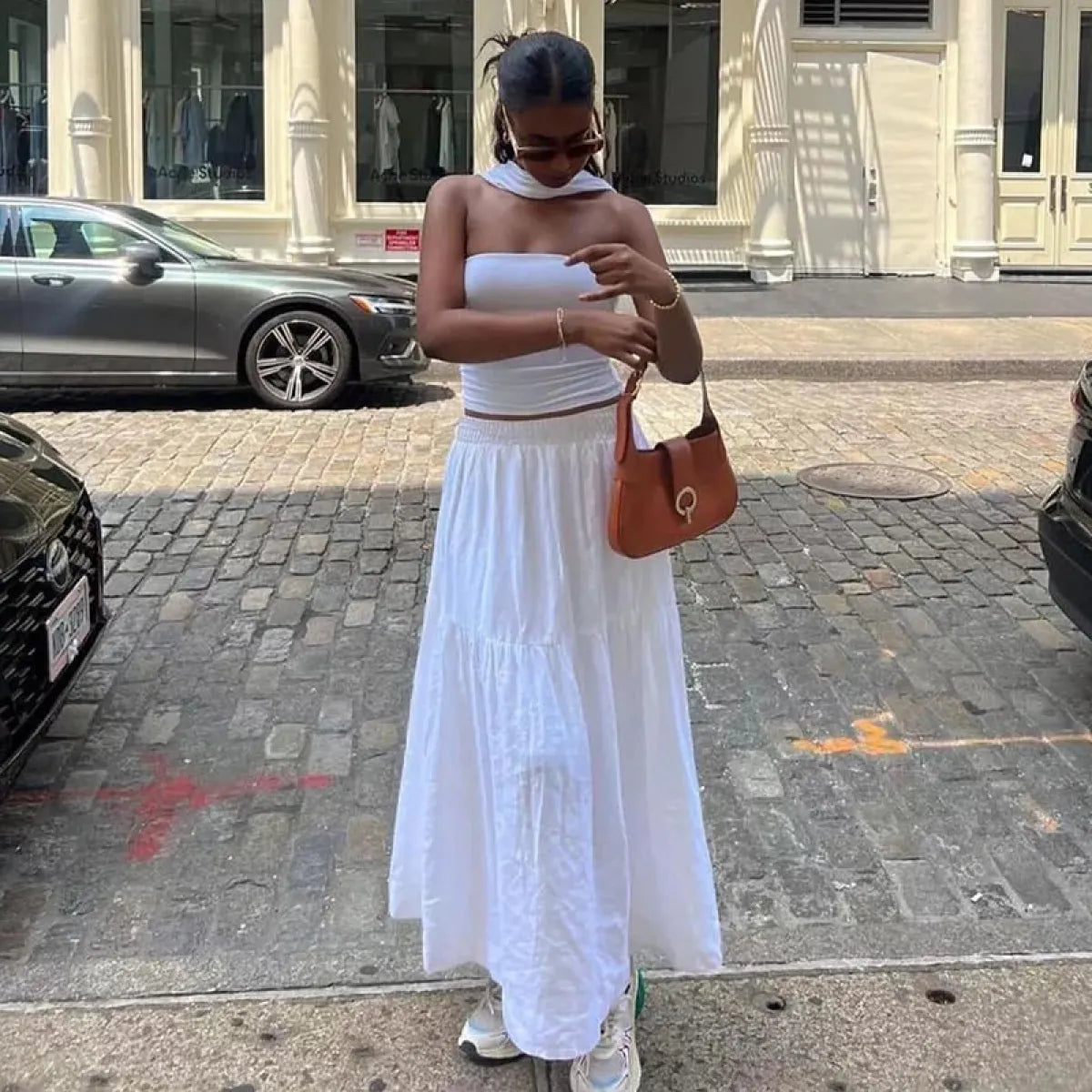 Satin Halter Backless Crop Top