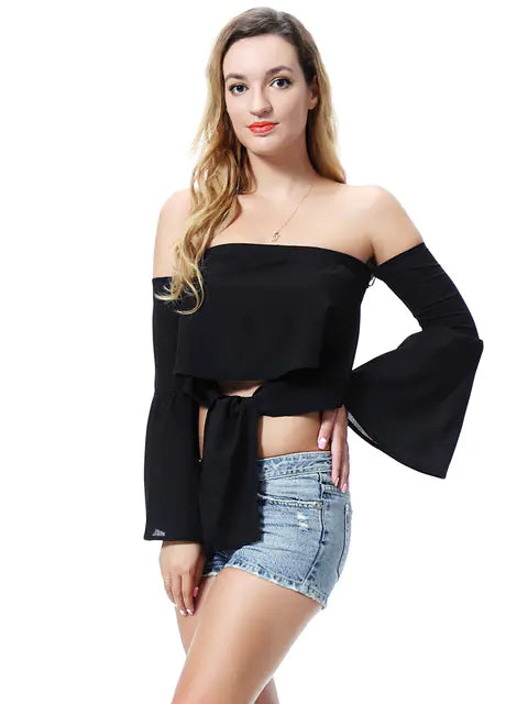Women’s Off-Shoulder Summer Crop Top