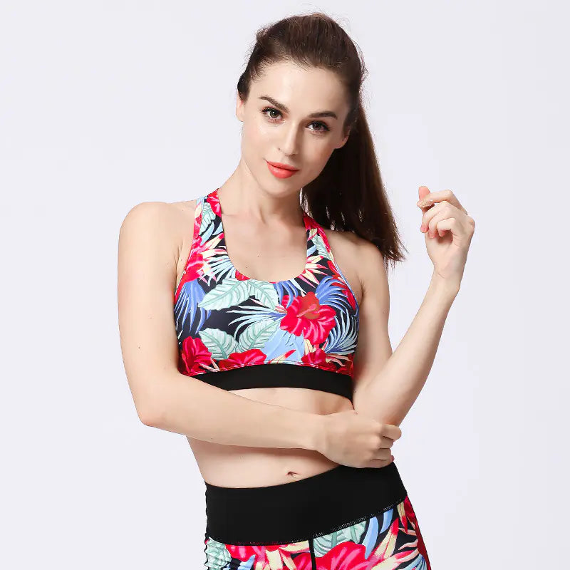 Printed Wireless Sports Bra for Gym Wear
