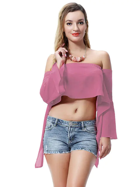 Women’s Off-Shoulder Summer Crop Top