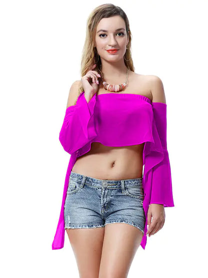 Women’s Off-Shoulder Summer Crop Top