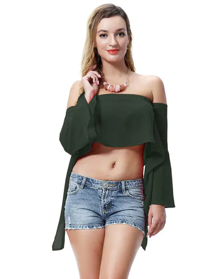 Women’s Off-Shoulder Summer Crop Top