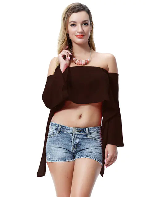 Women’s Off-Shoulder Summer Crop Top